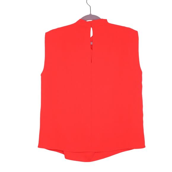 AMANDA UPRICHARD Fabienne Sleeveless Top Pleated Flowy Crimson Red Women's M - Picture 7 of 10
